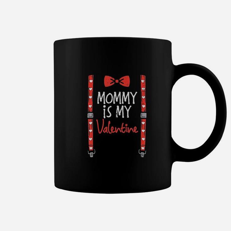 Kids Red Mommy My Valentine Suspenders Valentines Day Boys Gift Coffee Mug