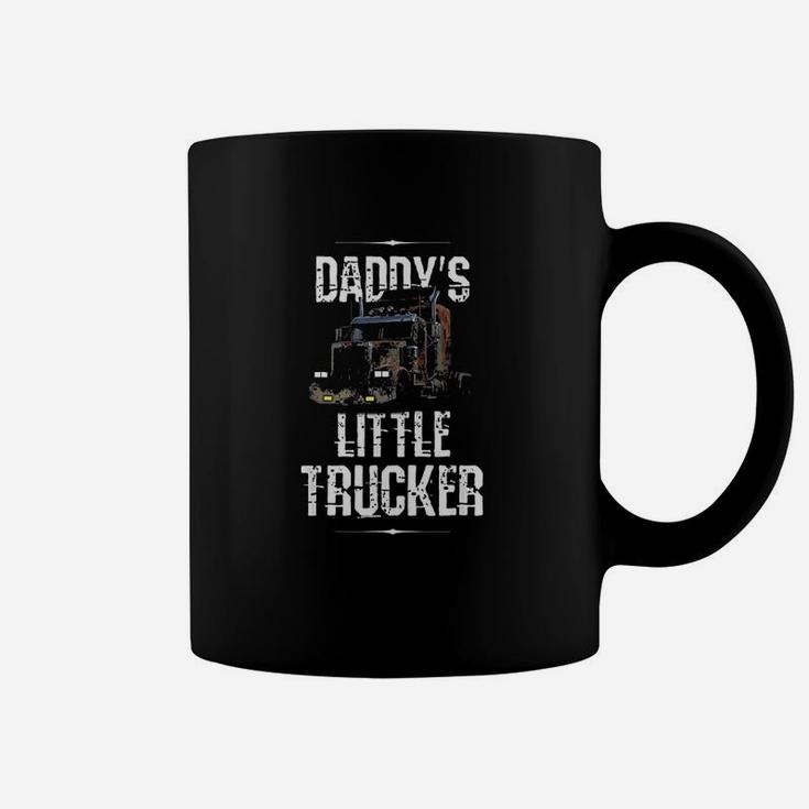 Kids Semi Truck Boys Gift Daddy Little Trucker Coffee Mug