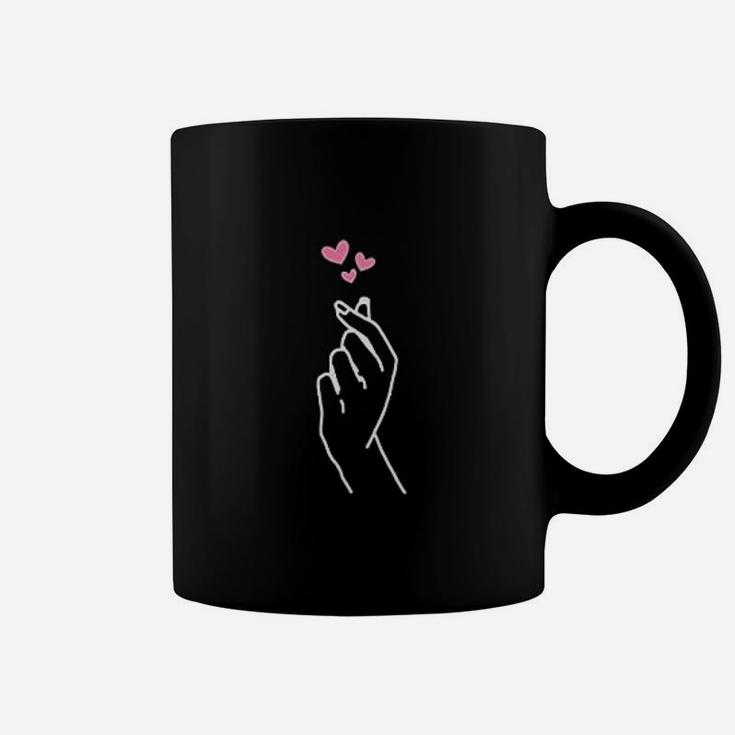 Korean Graphic Finger Heart Hand I Love You Kpop Coffee Mug