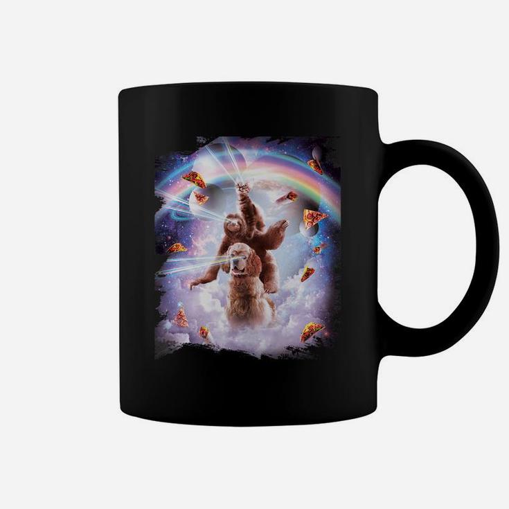 Laser Eyes Space Cat Riding Sloth Dog Rainbow 2 Coffee Mug