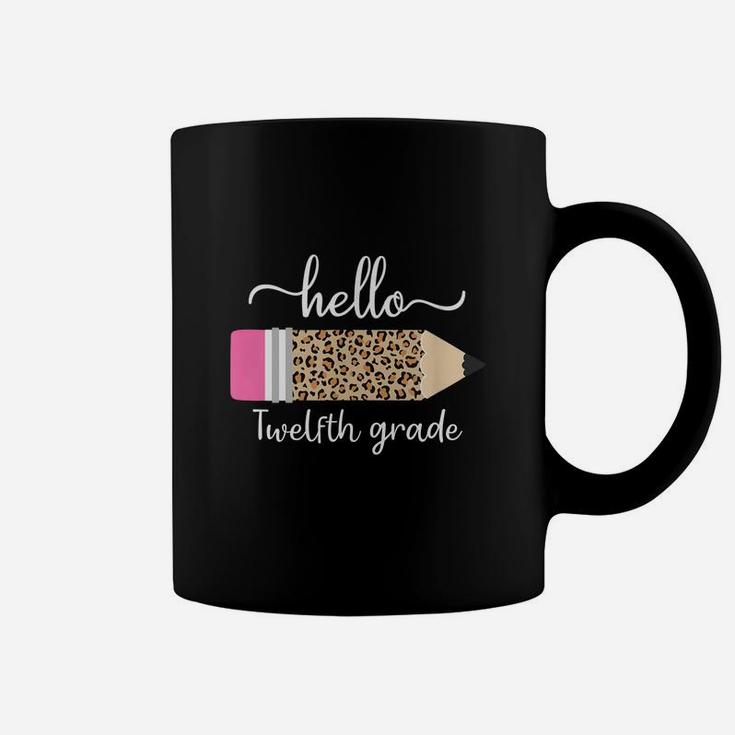 Leopard Print Hello Twelvth Grade First Day Of School Teacher Gift Coffee Mug
