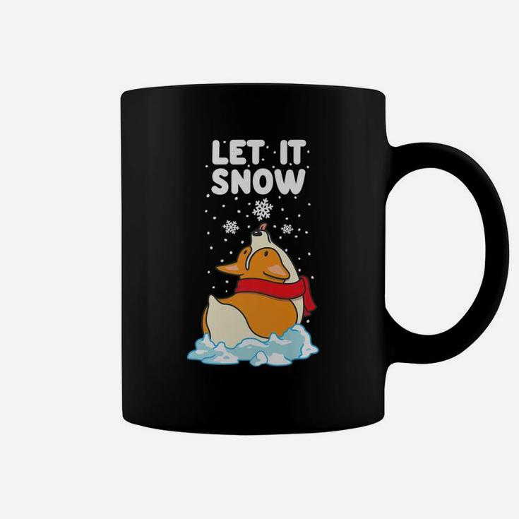 Let It Snow Corgi Christmas Funny Dog Lover Gifts Coffee Mug