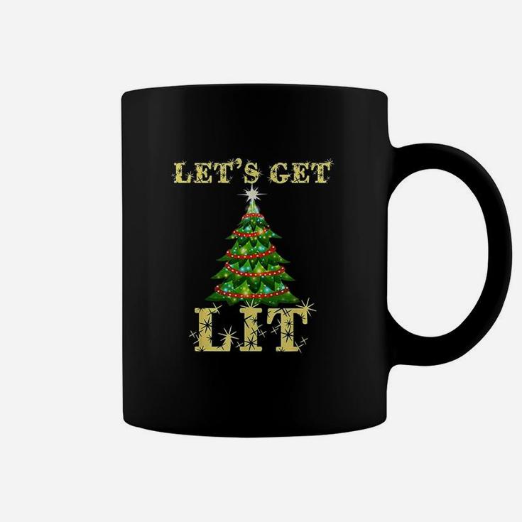 Let's Get Lit Drinking Funny Christmas Coffee Mug