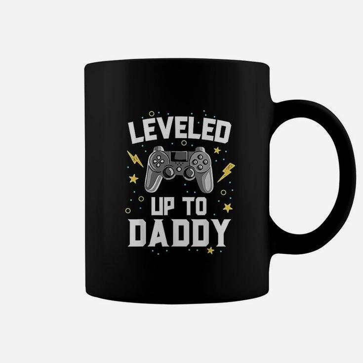 Leveled Up To Daddy Baby Announcement Gaming Gamer Coffee Mug