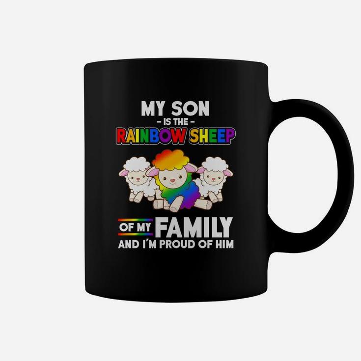 Lgbt My Son Is The Rainbow Sheep Mom Mothers Day Coffee Mug