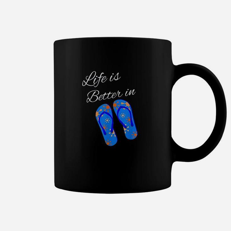 Life Is Better In Flip Flops Beach Vacation Summer Coffee Mug