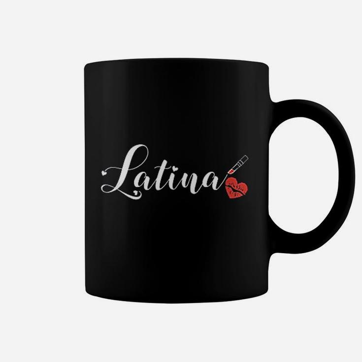 Lipstick Latina Proud Latina Red Lips Love Heart Latinas Coffee Mug