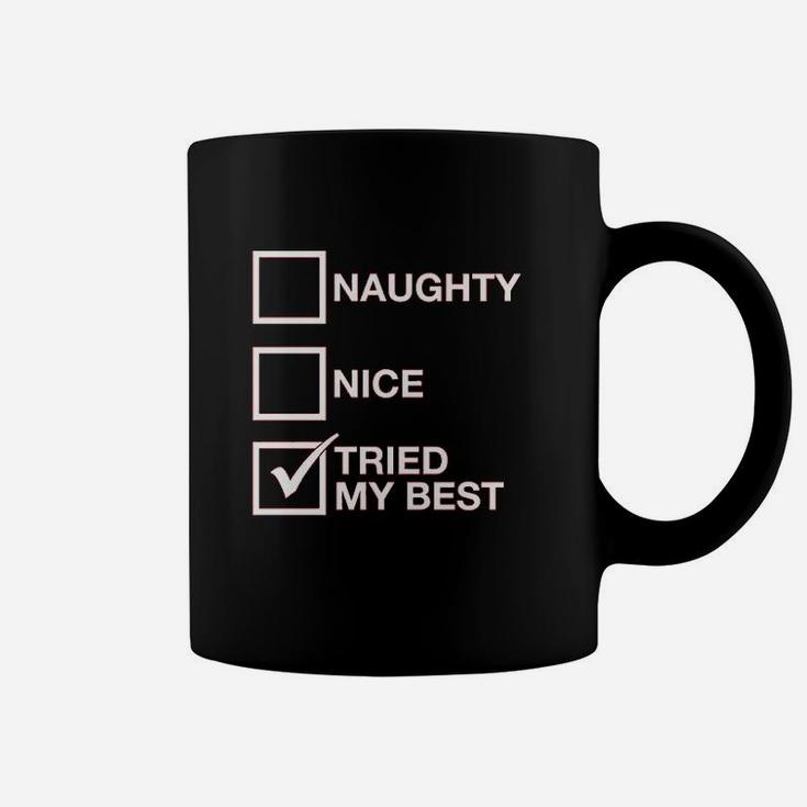 List Nice List Tried My Best Funny Saying Santa Christmas Coffee Mug