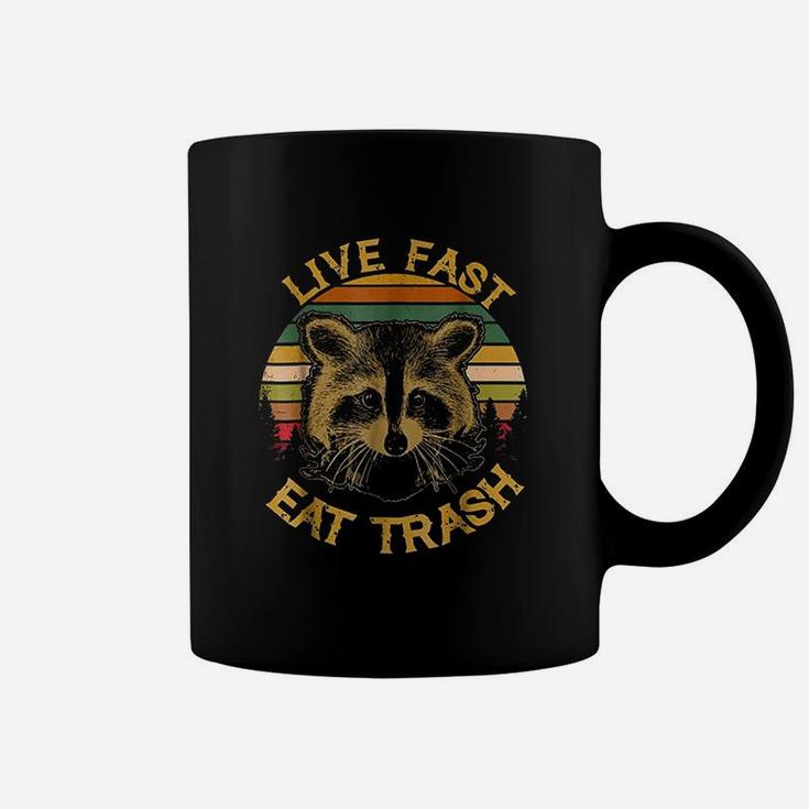 Live Fast Eat Trash Funny Raccoon Camping Vintage Coffee Mug