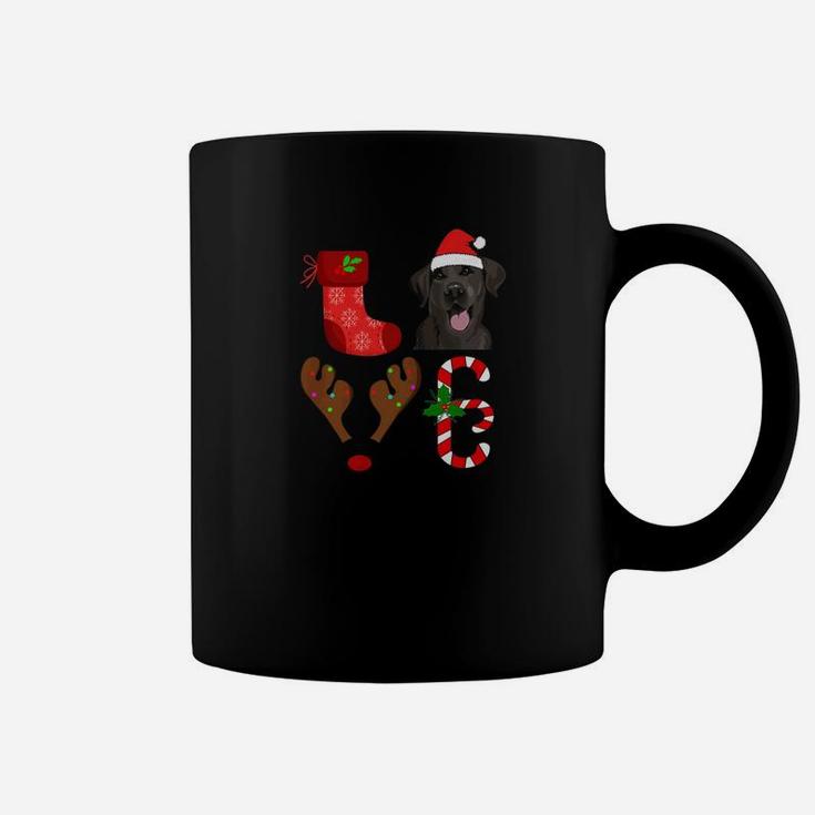 Love Black Lab Santa Christmas Funny Dog Love Coffee Mug