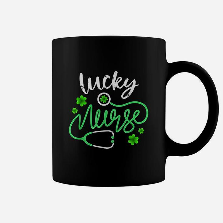 Lucky Nurse St Pattys Day Gift Shamrock Nurse Coffee Mug
