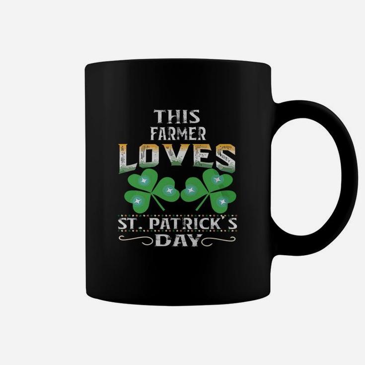Lucky Shamrock This Farmer Loves St Patricks Day Funny Job Title Coffee Mug