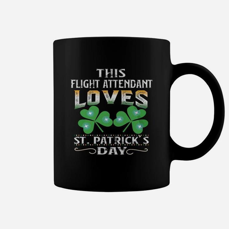 Lucky Shamrock This Flight Attendant Loves St Patricks Day Funny Job Title Coffee Mug