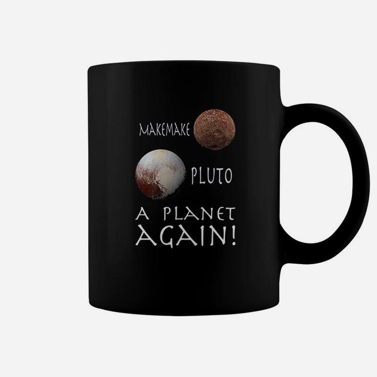 Makemake Pluto With White Text Stacked Planets Coffee Mug