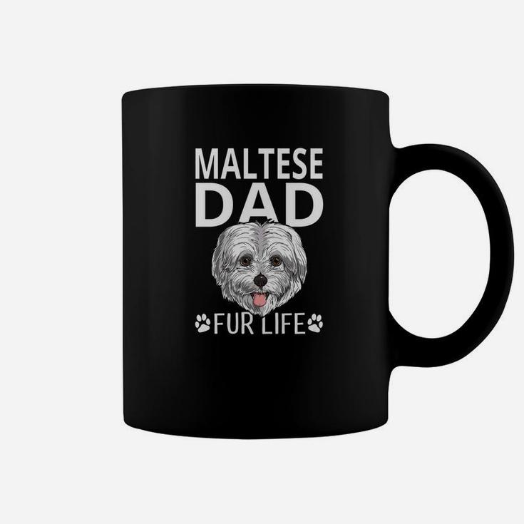 Maltese Dad Fur Life Dog Fathers Day Gift Pun Coffee Mug