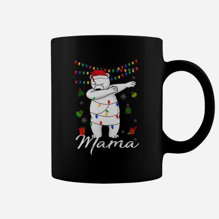 Mama Bear With Santa Hat Dabbing Christmas Pajamas Coffee Mug