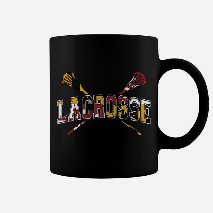 Maryland Flag Lacrosse Boys Stick Lax Mom Dad Coffee Mug