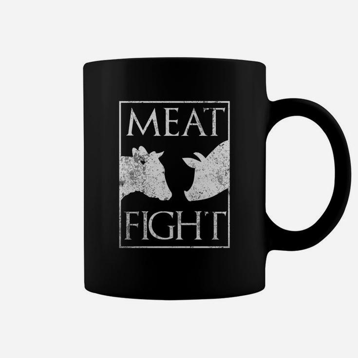 Meat Fight Bbq Pitmaster Cow And Pig T-shirt Coffee Mug