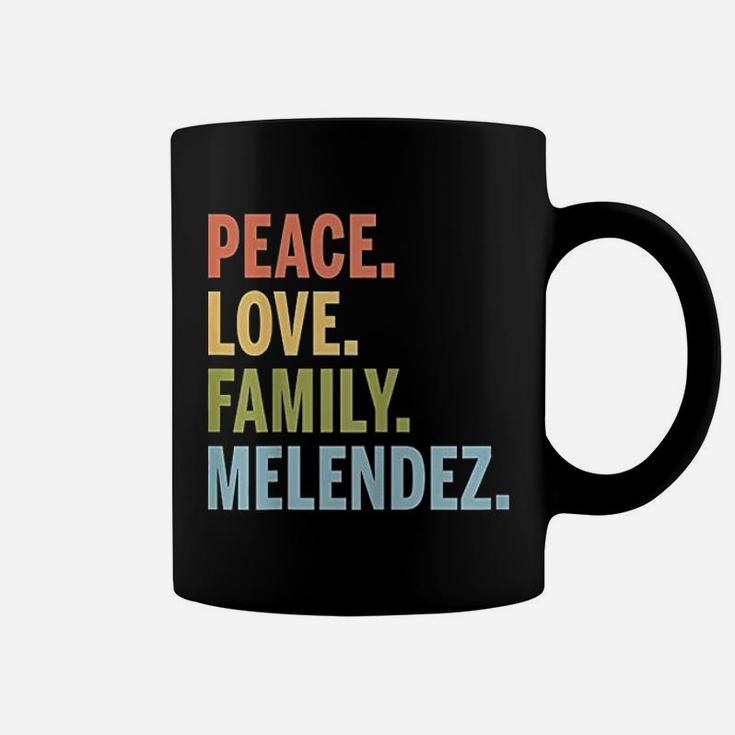 Melendez Last Name Peace Love Family Matching Coffee Mug