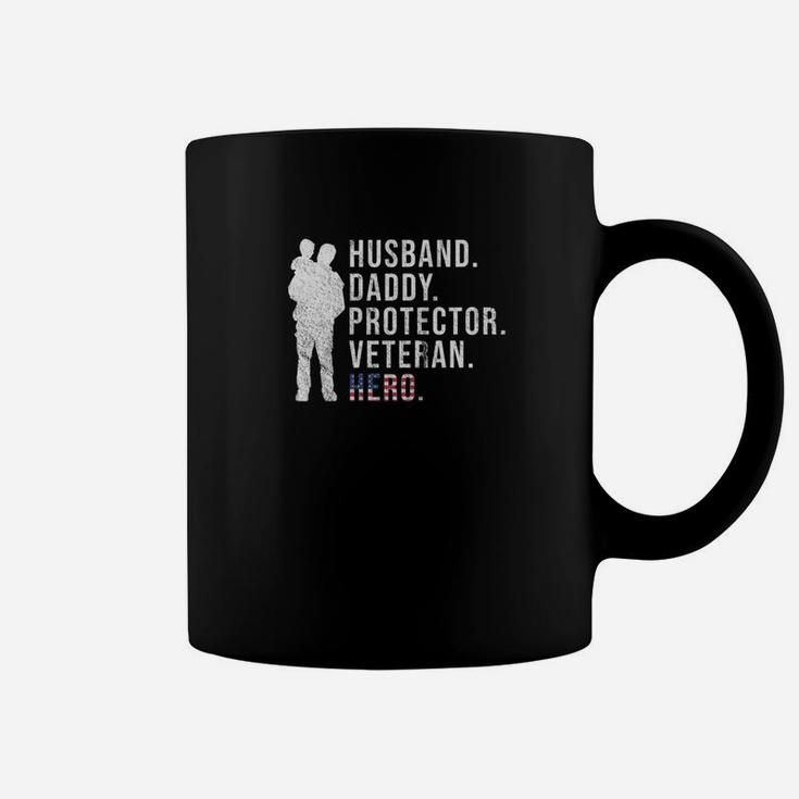 Mens Army Veteran Husband Daddy Protector Veteran Hero Coffee Mug