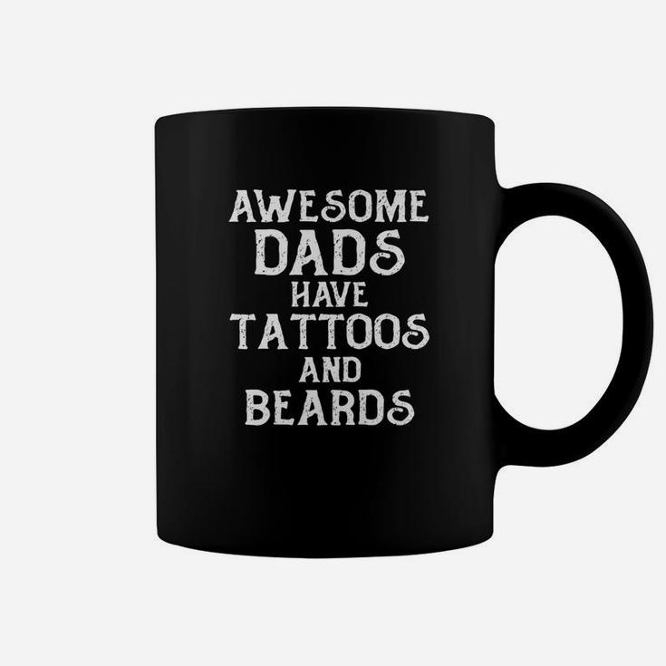 Mens Awesome Dads Have Tattoos And Beards Fathers Day Gift Coffee Mug