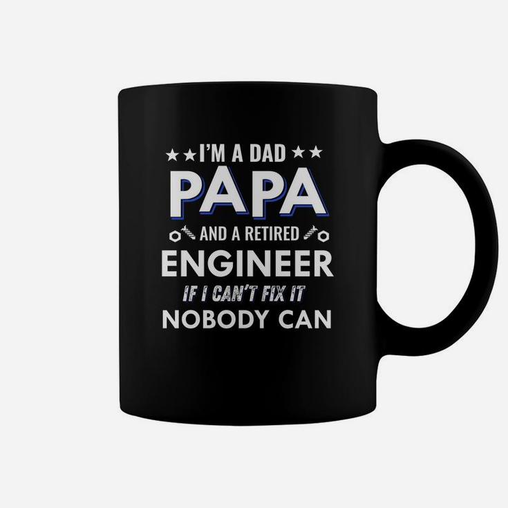 Mens Dad Papa And Retired Engineer Fathers Day Coffee Mug