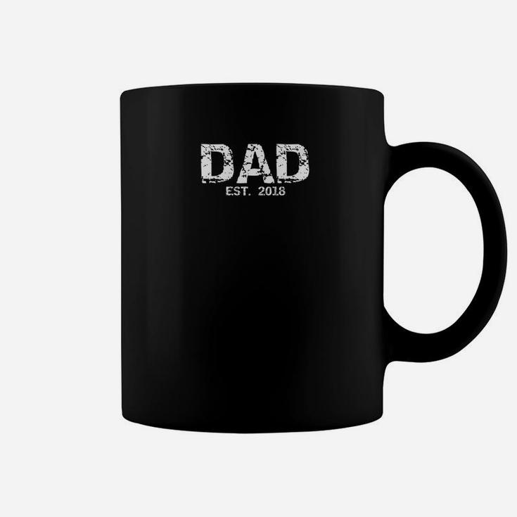 Mens First Fathers Day Gift For Dads Vintage Dad Est 2018 Premium Coffee Mug