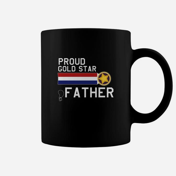 Mens Gold Star Father Proud Military Family Coffee Mug