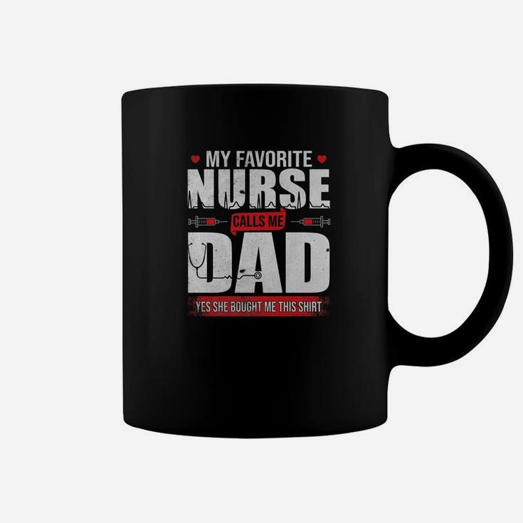 Mens My Favorite Nurse Calls Me Dad Fathers Day Gifts Premium Coffee Mug