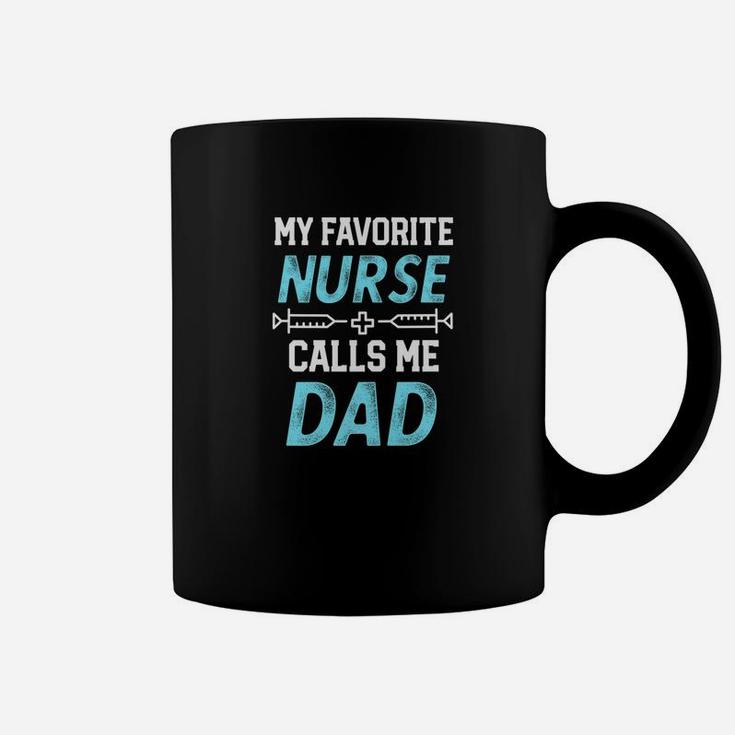 Mens My Favorite Nurse Calls Me Dad Quote Rn Fathers Day Premium Coffee Mug