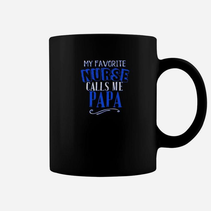Mens My Favorite Nurse Calls Me Papa Nursing Graduation Dad Premium Coffee Mug