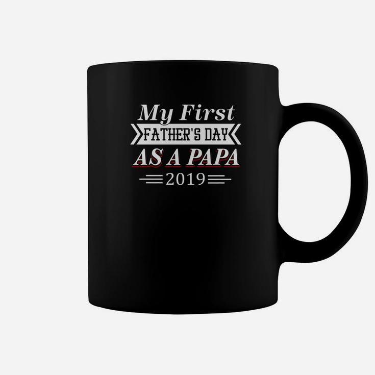 Mens My First Fathers Day As A Papa For Fathers Day Premium Coffee Mug