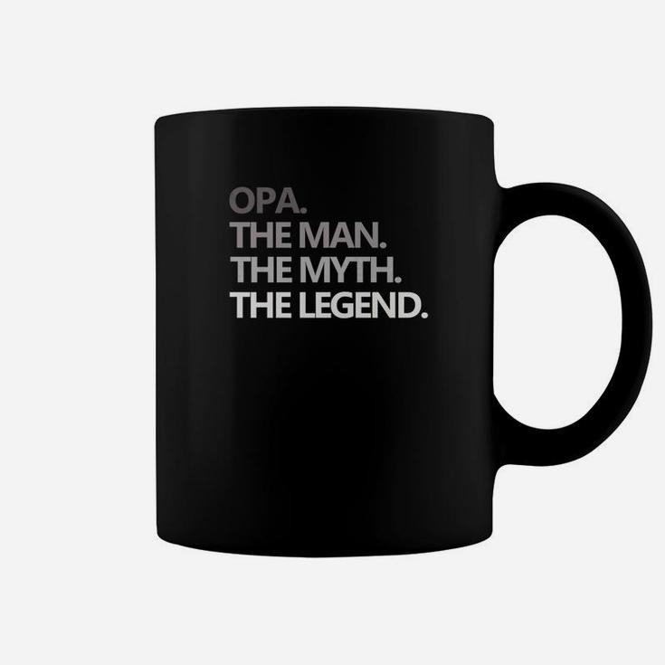 Mens Opa The Man Myth Legend Fathers Day Gift Grandpa Coffee Mug