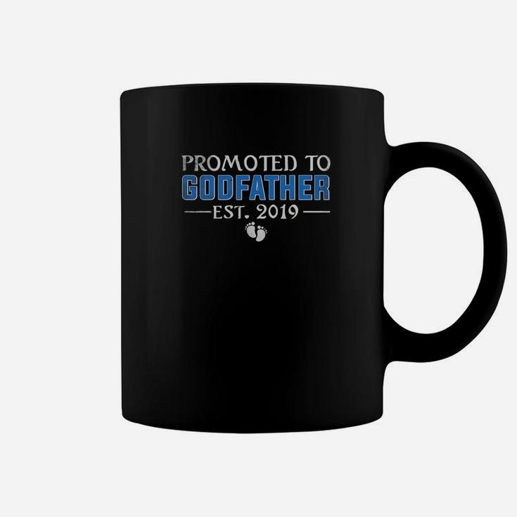 Mens Promoted To Godfather Est 2019 Fathers Day Gifts Coffee Mug