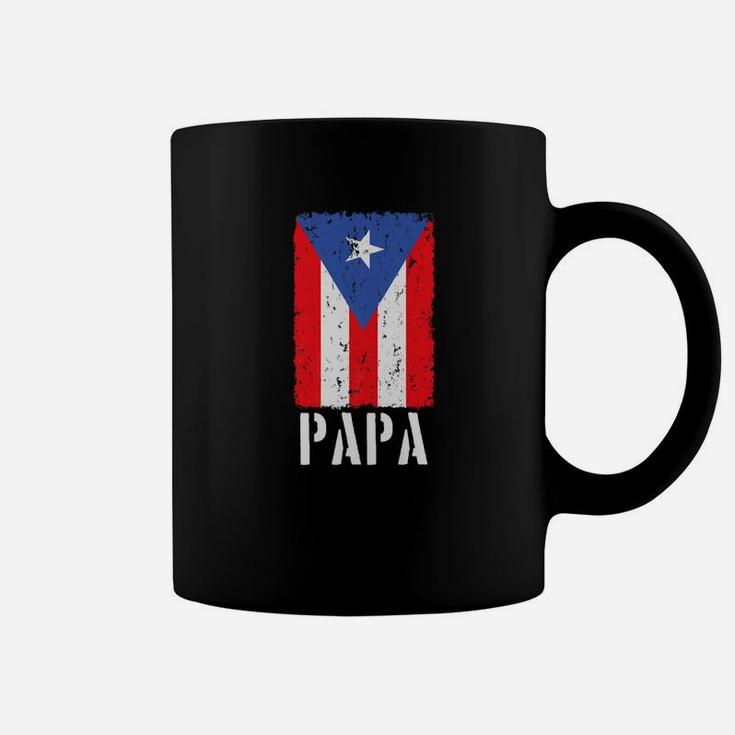 Mens Puerto Rican Papa Puerto Rico Flag Coffee Mug
