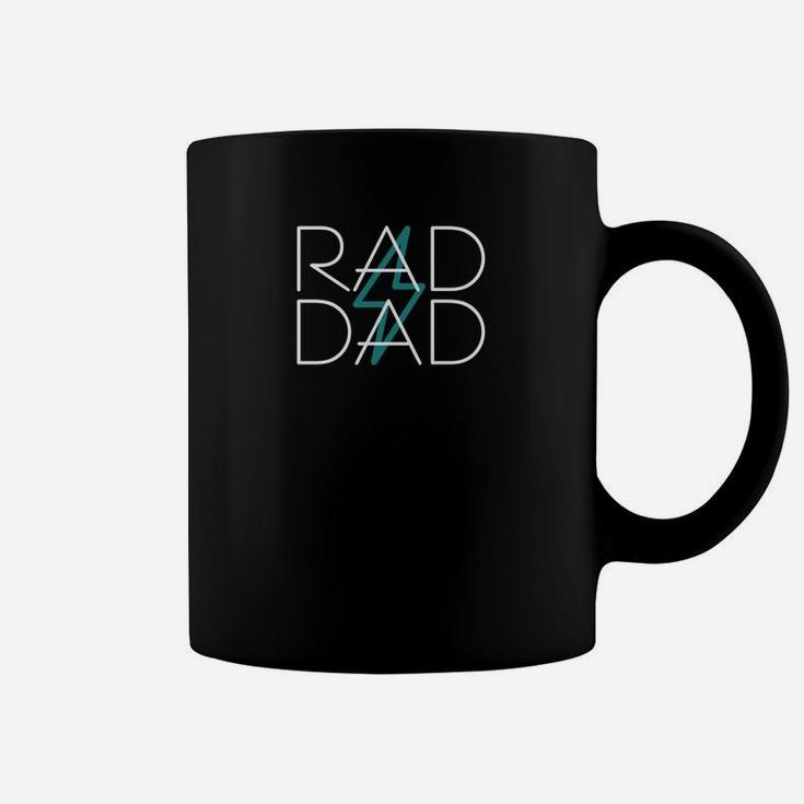 Mens Rad Dad Standard Lightning Bolt Strike 80s Retro Coffee Mug