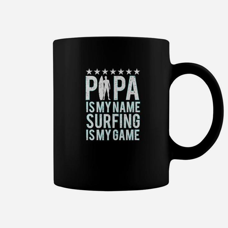 Mens Surfing Dad Gift Papa Surfer Fathers Day Beach Coffee Mug