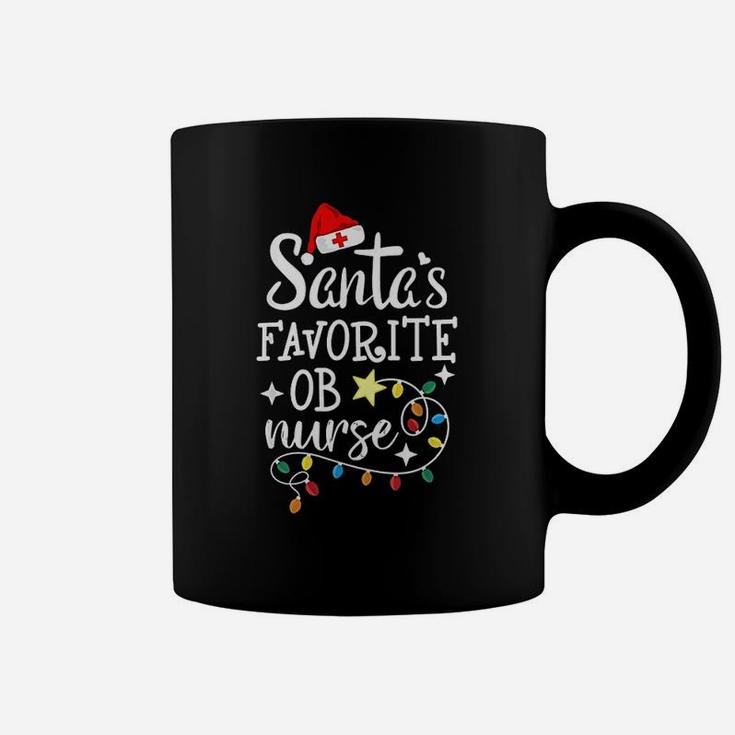 Merry Christmas Nurse Crew Rn Santa's Favorite Ob Nurse Coffee Mug