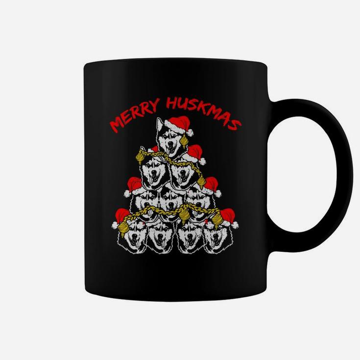 Merry Huskmas Husky Dog Funny Ugly Christmas Tree Coffee Mug