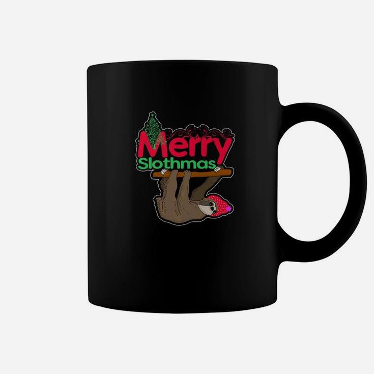 Merry Slothmas Sloth Christmas Tree Pajama Santa Xmas Coffee Mug