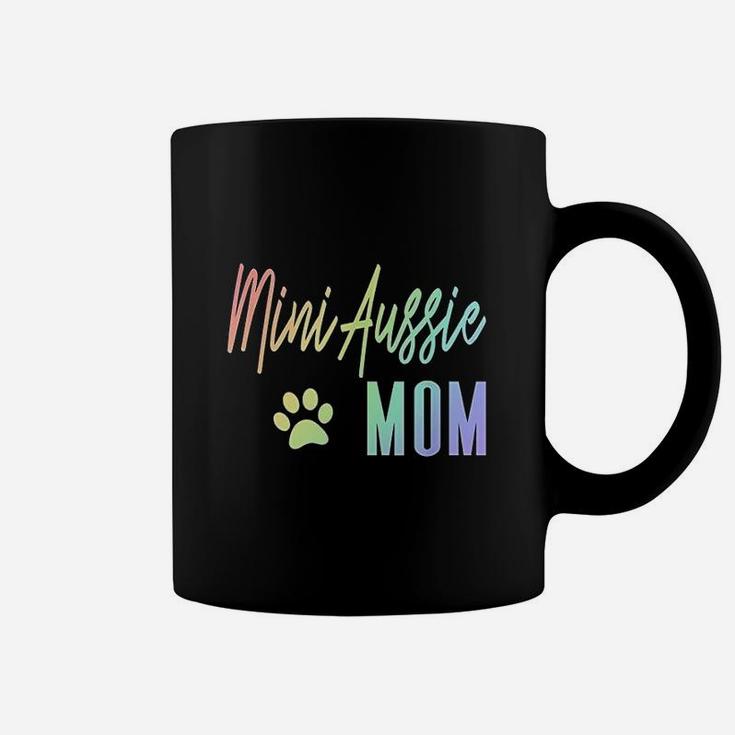 Mini Aussie Mom Rainbow Paw Print Australian Shepherd Dog Coffee Mug