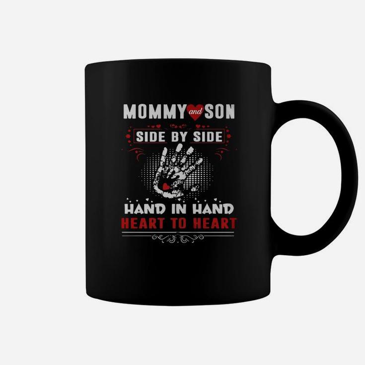 Mommy And Son Side By Side Hand In Hand Heart To Heart Coffee Mug