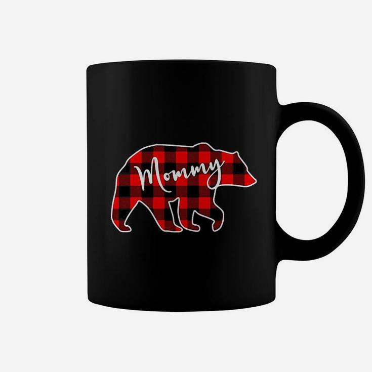 Mommy Bear Red Plaid Matching Family Christmas Coffee Mug