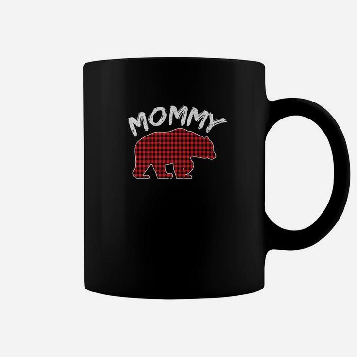 Mommy Bear Red Plaid Mom Matching Family Christmas Coffee Mug