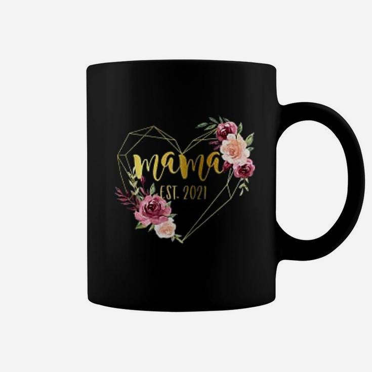 Mothers Day Baby Shower 1St Time Mom Mama Est 2022 Floral Mothers Day Coffee Mug