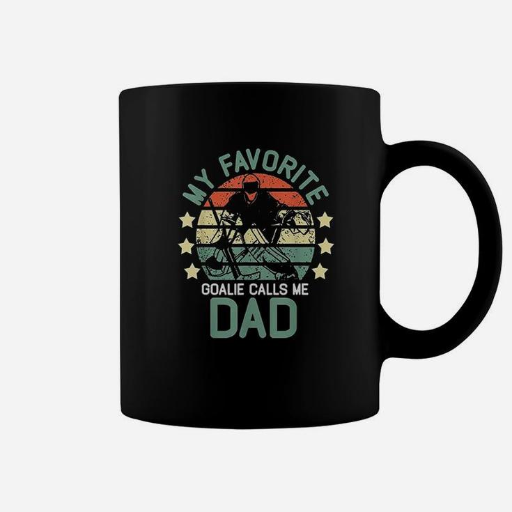 My Favorite Goalie Calls Me Dad Vintage Retro Coffee Mug