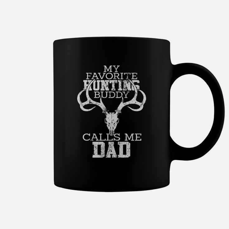 My Favorite Hunting Buddy Calls Me Dad Distressed T-shirt Coffee Mug