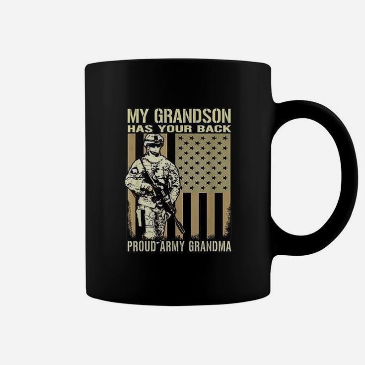 My Grandson Has Your Back Proud Army Grandma Military Gift Coffee Mug