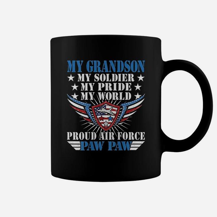 My Grandson Is A Soldier Airman Proud Air Force Paw Paw Gift Coffee Mug