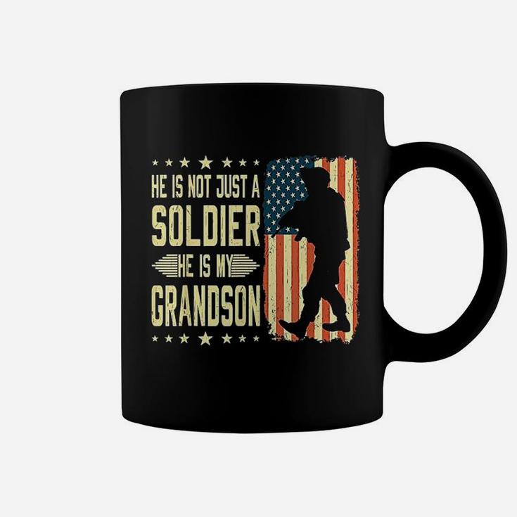 My Grandson Is A Soldier Hero Proud Army Grandparent Gifts Coffee Mug